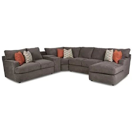 5-Seat Sectional Sofa w/ Cupholders and RAF Chaise